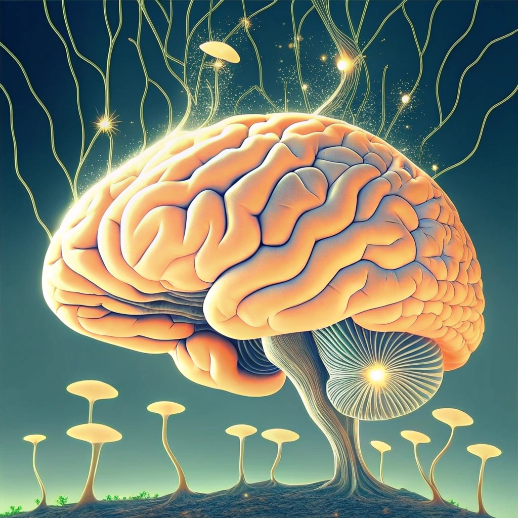 Unterirdisches Myzel-Netzwerk als Metapher für Software-Organismen, die wie Pilzgeflechte in Organisationen hineinwachsen